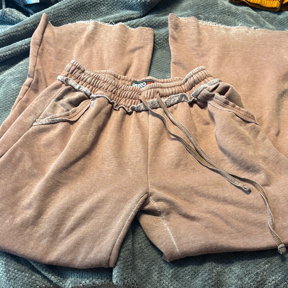 Women's Tan sweat suit by Retro Fox.